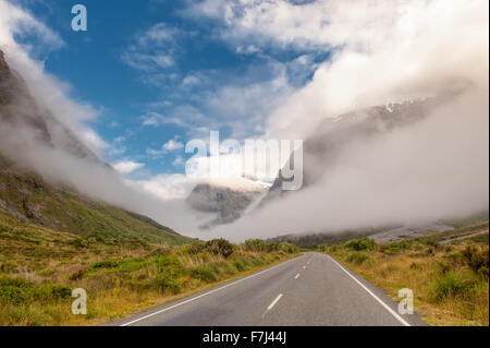 Milford road, Fiordland National Park, South Island, New Zealand Stock Photo