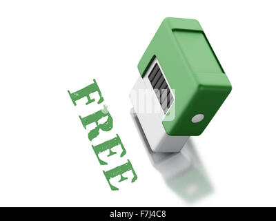3d renderer image. Stamp with the word free. Isolated white background Stock Photo