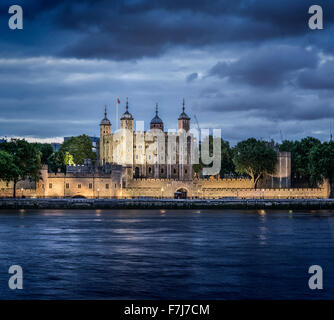 UK, England, London, Tower of London at night Stock Photo