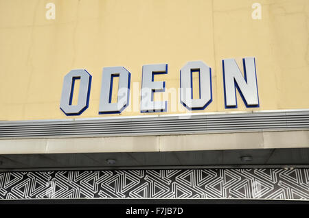 The Odeon Cinema sign in Brighton, East Sussex Stock Photo