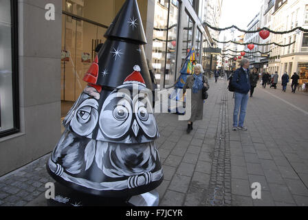 Copenhagen, Denmark. 1st December, 2015. Christmas tree as aart exhibit at stroget infrom Illum department store Credit:  Francis Dean/Alamy Live News Stock Photo