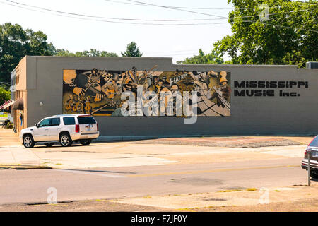 The Mississippi Music Inc building wall mural in Hattiesburg Stock Photo