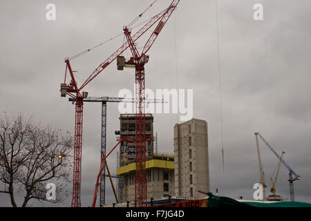 Winter scene of Construction site at Ruskin Square in East Croydon South London UK Stock Photo