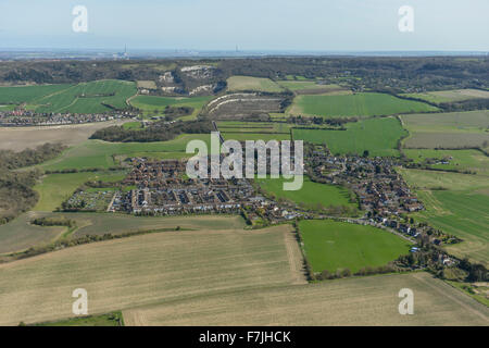 An aerial view of the Kent village of Eccles and surrounding countryside Stock Photo