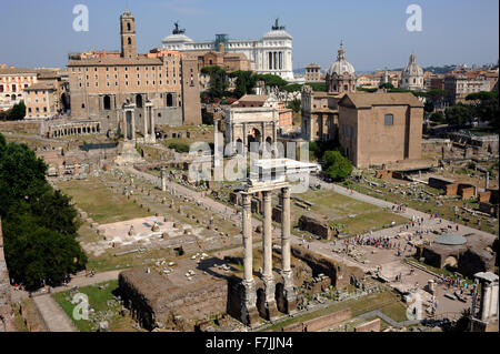 Italy, Rome, Roman Forum and Capitoline Hill Stock Photo