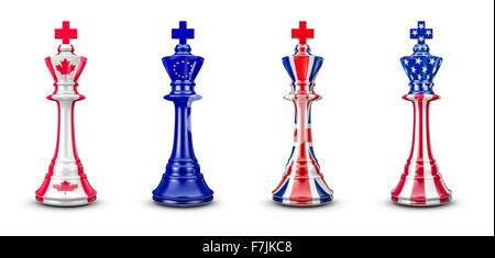 EU Chess King 3D Render Of Chess King With European Union Flag