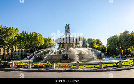 fountain at La Rotonde, Aix-en-Provence, Provence, France Stock Photo