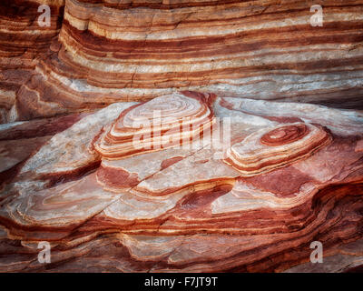 Sandstone formations at the Firewave. Valley of Fire State Park, Nevada Stock Photo