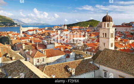 Dubrovnik - aerial view from City Walls of the Dubrovnik Old Town City, Croatia Stock Photo