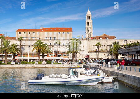 Split, Croatia, small harbor in Split, Dalmatia region in Croatia Stock Photo