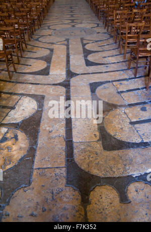 Chartres cathedral labyrinth Stock Photo