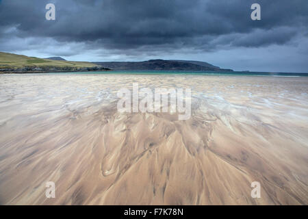 Long exposure view, Balnakiel Beach, Durness, Sutherland,Scotland Stock Photo