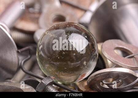 Closeup of a section of a historic old metal detail Stock Photo