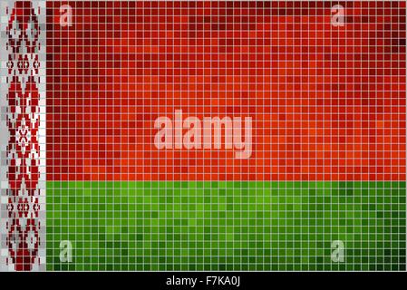 Abstract Mosaic Flag of Belarus Stock Vector