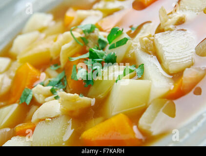 Bahamian Red Conch Chowder .Caribbean cuisine Stock Photo