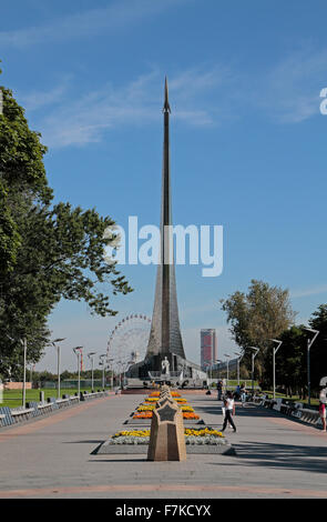 The Monument to the Conquerors of Space in Moscow, Russia. Stock Photo