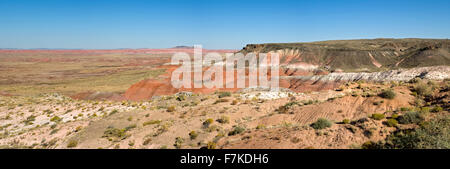 Colorful badlands, Painted Desert, Petrified Forest National Park, Arizona USA Stock Photo