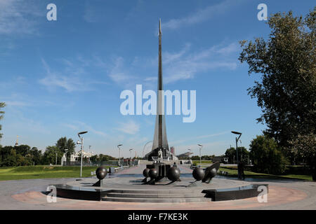 The Monument to the Conquerors of Space in Moscow, Russia. Stock Photo