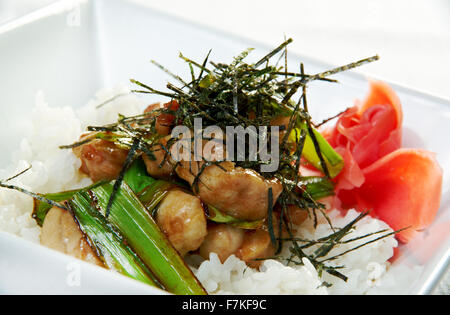 roasted belly pork chinese style and rice Stock Photo