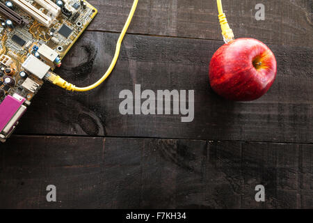 The image represents the concept of global connection, the Internet connects not only the hardware things that we're accustomed Stock Photo