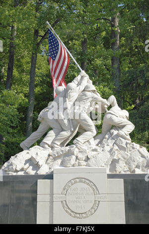 Replica of Iwo Jima statue near National Museum of the Marine Corps at the entrance to the Quantico Marine Corps Base, 18900 Jefferson Davis Highway, Triangle, VA Stock Photo