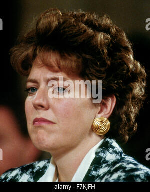 Washington, DC, USA 11th October 1991 Mrs. Clarence (Virginia)  Thomas attends the confirmation hearings at the Senate Judiciary Committee for her husbands appointment to the US Supreme Court. Credit: Mark Reinstein Stock Photo