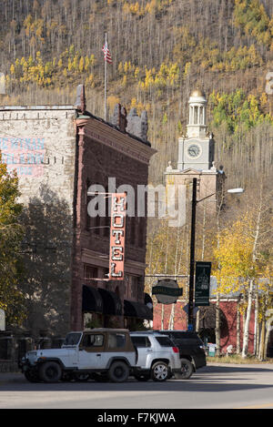 Silverton Colorado's historic downtown. Stock Photo