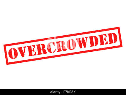 OVERCROWDED red Rubber Stamp over a white background. Stock Photo