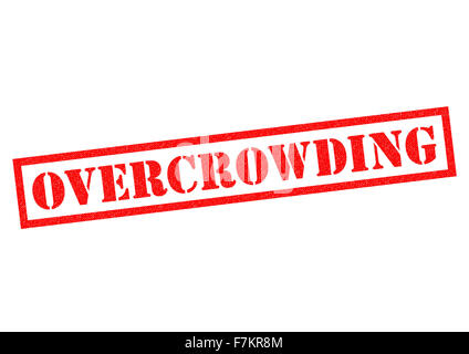 OVERCROWDING red Rubber Stamp over a white background. Stock Photo