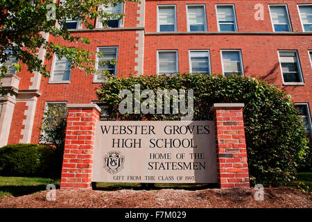 Frank Hampsher Highschool, Webster Groves High School, Webster Groves, outside St. Louis, Mo. Mo. Stock Photo