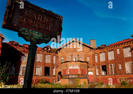 Deserted Carr School in downtown St. Louis, Mo. Stock Photo