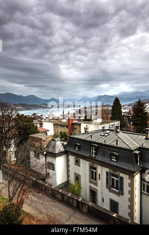 Lucerne city skyline, Lucerne, Switzerland, Europe Stock Photo
