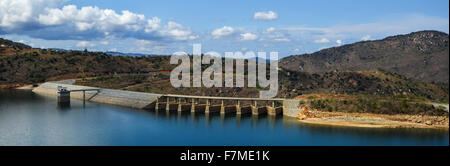 Panoramic view of the Maguga Dam on the Komati River in Hhohho, Swaziland. It is 115 metres high and is located 11 kilometres so Stock Photo