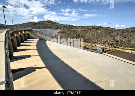 View from the Maguga Dam. Maguga Dam is a dam on the Komati River in Hhohho, Swaziland. It is 115 metres high and is located 11 Stock Photo