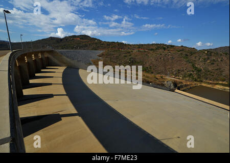 View from the Maguga Dam. Maguga Dam is a dam on the Komati River in Hhohho, Swaziland. It is 115 metres high and is located 11 Stock Photo