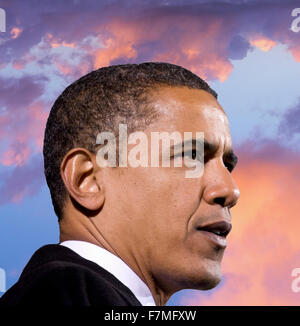 President Barack Obama composite portrait taken in October, 2008 during 2008 Presidential Campaign, Virginia Beach, Vir Stock Photo