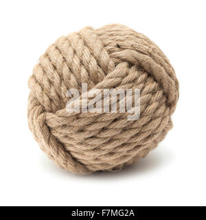 Monkey fist ornamental knot isolated on white background Stock Photo