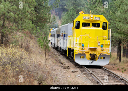 Eagle Cap Excursion Train in the Grande Ronde River Canyon in Northeast Oregon. Stock Photo