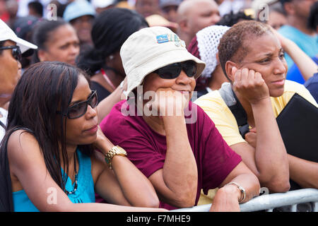 Audiences on the National Mall listen to Presidential speeches at the Let Freedom Ring ceremony at the Lincoln Memorial August 28, 2013 in Washington, DC, commemorating the 50th anniversary of Dr. Martin Luther King Jr.'s 'I Have a Dream' speech. Stock Photo