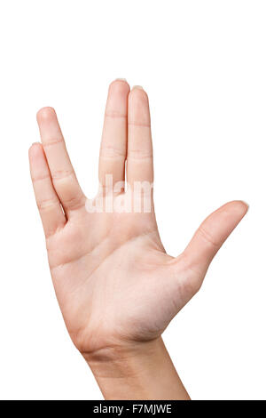 Hand is showing five fingers Stock Photo