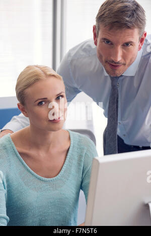 Colleagues collaborating on project, portrait Stock Photo
