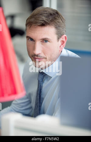 Office worker busy at work Stock Photo