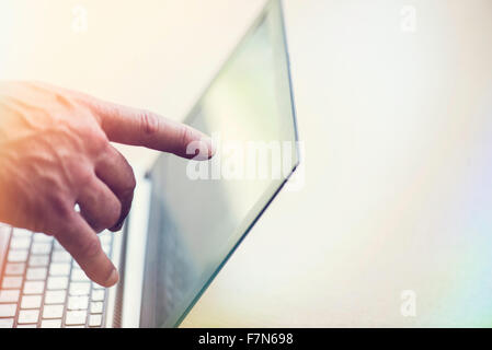 Laptop with touch screen Stock Photo