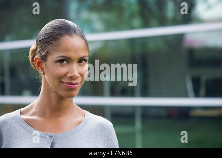 Woman smiling, portrait Stock Photo