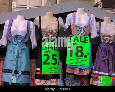 Clothing for Oktoberfest,at Hauptbahnhof Munich, reduced last weekend 80 to 25 Euros Stock Photo