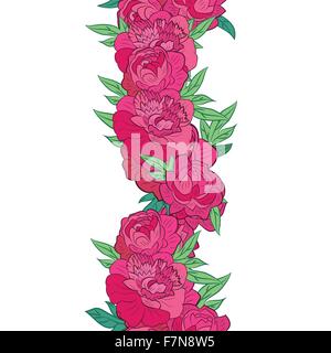 Vector garland with peonies Stock Vector