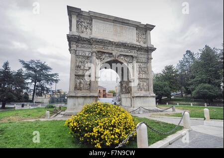 Benevento (Campania region, Italy)  Roman Arch of Trajan Stock Photo