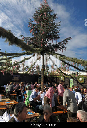 Garden Scenes at Munich Oktoberfest Beer Festival Stock Photo