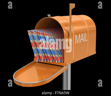 Open mailbox with letters (clipping path included) Stock Photo