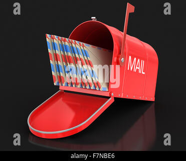 Open mailbox with letters (clipping path included) Stock Photo